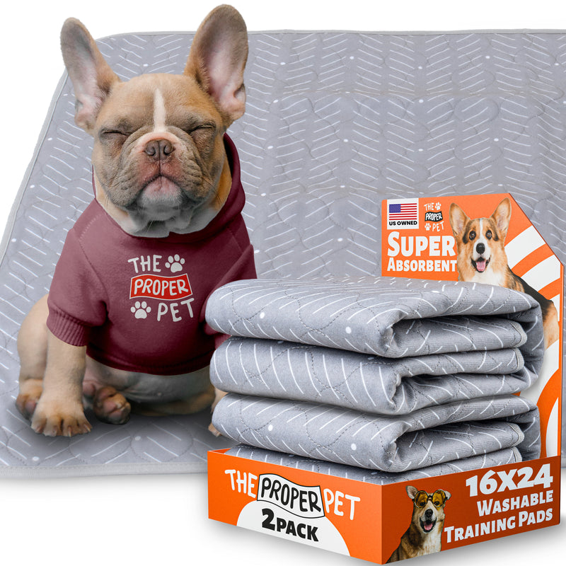 The Proper Pet washable pee pad, grey print, 16x24 inch, retail 2-pack
