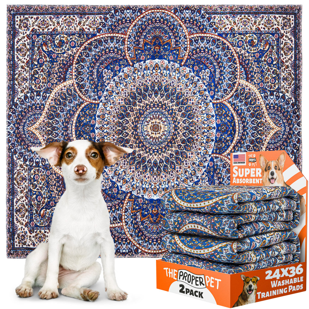 The Proper Pet washable pee pad, Royal Persian-rug print, 32x36 inch, retail 2-pack