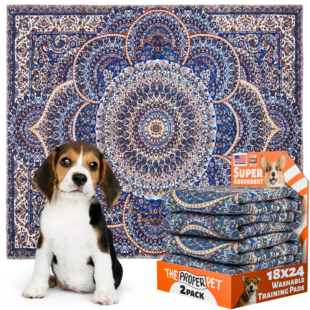 The Proper Pet washable pee pad, Royal Persian-rug print, 36x41 inch, retail 2-pack